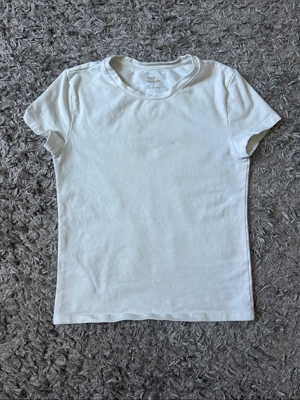 Aritzia White Crewneck Short Sleeve Tee